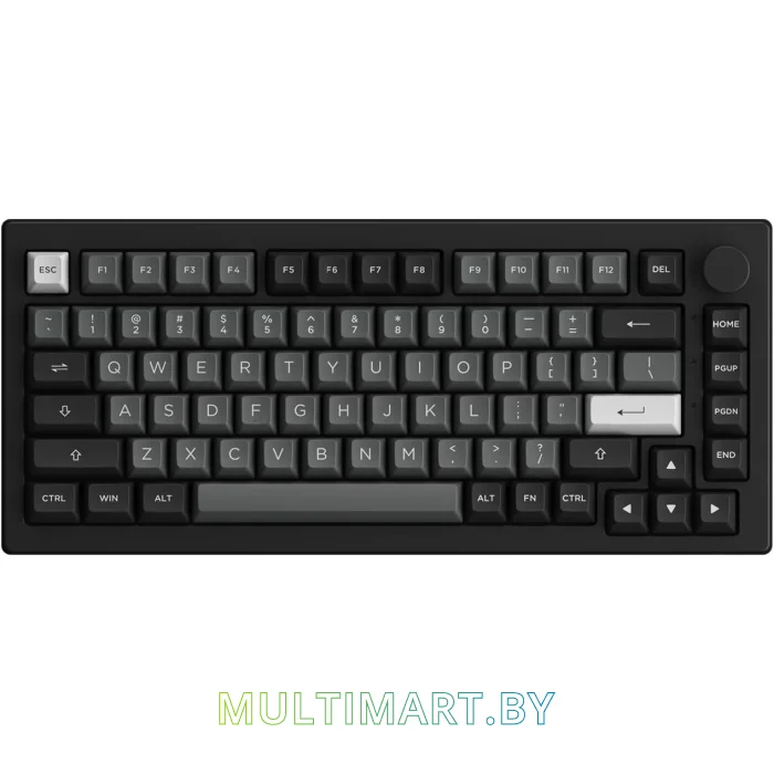 Клавиатура Akko 5075B Plus Black & Silver (Akko Cream Yellow V3)